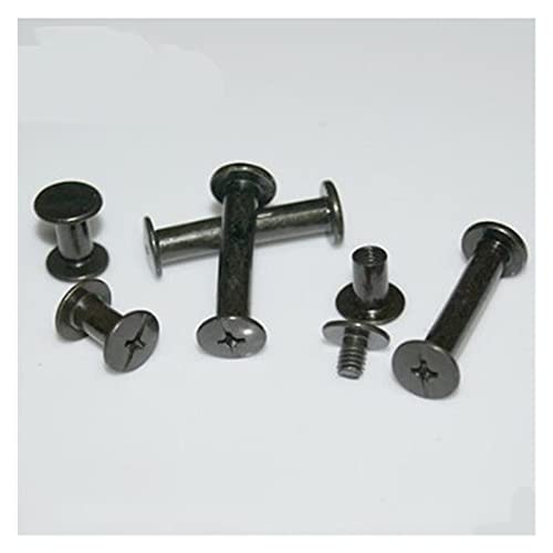 OPYTR Screw Anchors 20pcs/lot M5*6/8/10/12/15/18/20/25/30 Steel with Black Chicago Screws, Snap Rivet Books Butt Screw, Photo Album Binding Screw Anchors (Length : 8mm)