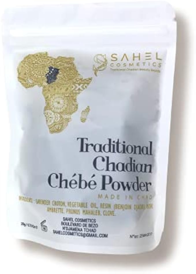 Uhuru Naturals Sahel Cosmetics Chebe Powder (20g) - Contains All-Natural Ingredients Promotes Strong and Healthy Hair Growth Helps Prevent Breakage Especially Formulated for Dry Kinky Hair Available i