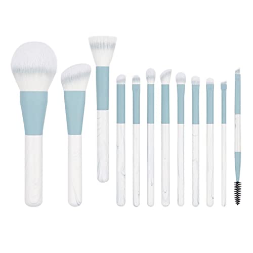 Sac organisateur de pinceaux de maquillage avec 12 pinceaux bleus fard à joues et yeux