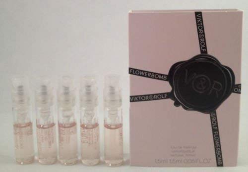 5 Viktor & Rolf Flowerbomb EDP Spray Sample Vial .05 Oz/1.5 Ml Each for Women