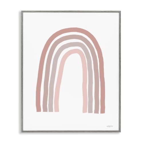 Minimal Rainbow Drawing Pastel Stripes, 11 x 14 Inch Framed Giclée Print