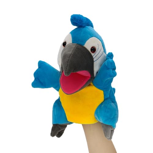 lilizzhoumax Simulation Parrot Hand Puppet Plush Toy, Stuffed Animal Plush Fluffy Parrot, Cute Role-Playing