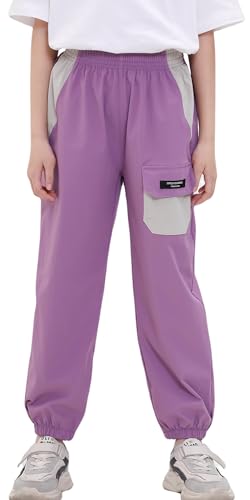 SEAUR Boys Girls Parachute Pants Elastic Waist Y2K Trousers Ankle Cuff Cargo Joggers Streetwear