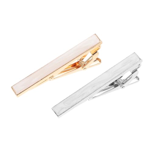 PACKOVE 2pcs Decorative Tie Clips for Weddings and Formal Events Fit Metal Necktie Clips and Classic Keep Ties Securely Place