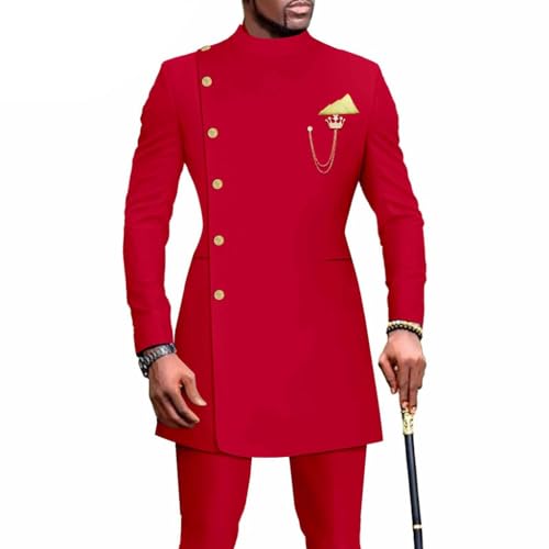 Long Sleeve Outwear for Men African 2 Piece Set Clothing Dashiki Top Outfits Shirts and Pants Suit Slim Fit Coats