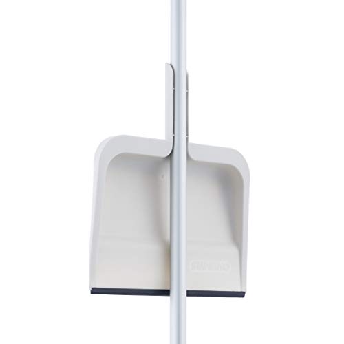 Image of Superio Clip-On Dustpan with Rubber Lip - 10-inch Wide Durable Plastic Dust Pan with Comfort Grip Handle, White, 3-Pack