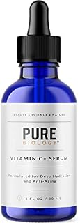 Pure Biology Premium Vitamin C Serum (30%) with Hyaluronic Acid, Vitamin E