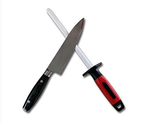 14 Inch Sharpening Rod / Sharpening Bar, 2 In 1 Diamomd/Ceramic (Grit 400/1000) Knife Sharpener For Coarse / Fine Honing #TOP3