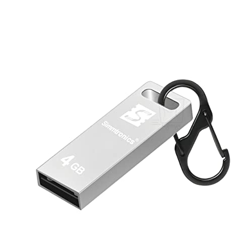 Simmtronics 4 GB Flash Drive USB 2.0 Pendrive With Keychain Hook Metal Body for Laptop and Computer