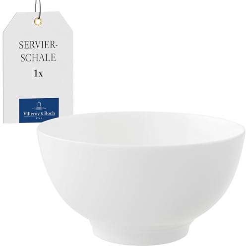 Villeroy & Boch – Royal Salat-/ Servierschüssel Weiß, Spülmaschinenfest, Mikrowellensicher, Schüssel, Bowl, Schale, Salatschüssel, Premium Bone Porzellan