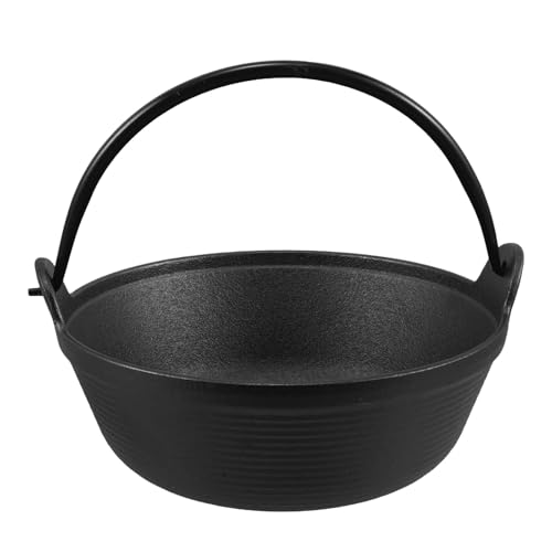MOKKHNB 鉄製すき焼き鍋 - アウトドア用日本製鍋 鋳鉄製調理器具 - 厚みのある大釜 煮込み鍋 ピクニック キャンプ パーティー 調理必需品 キッチン用品