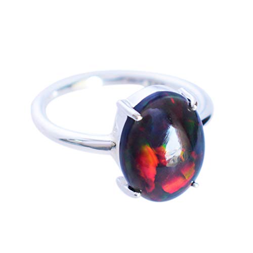 Bague en opale éthiopienne naturelle et argent 925 de haute joaillerie