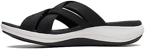 Clarks Women's Mira Grove Flat Sandal, Black/Black Textile, 9 | Image 4