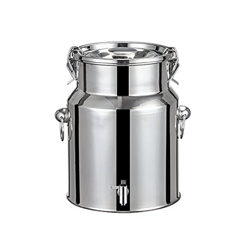 Bidón de Leche de Acero Inoxidable de 5 l, 9 l y 14 l. Bidones Resistentes para Transporte de Leche con Tapa sellada y Grifo. Cubeta para Vino, Cubo, Botella, Barril de Aceite, contenedor de