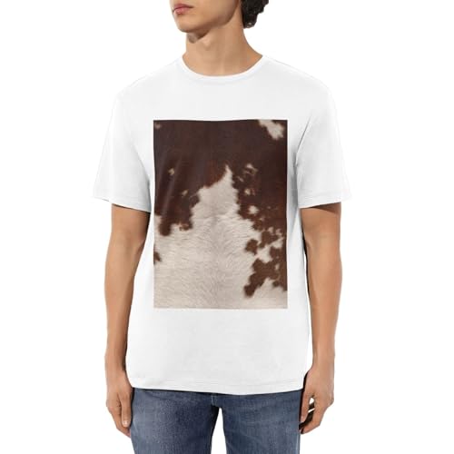 T-shirt manches courtes imprimé peau de vache rouge marron gym doux