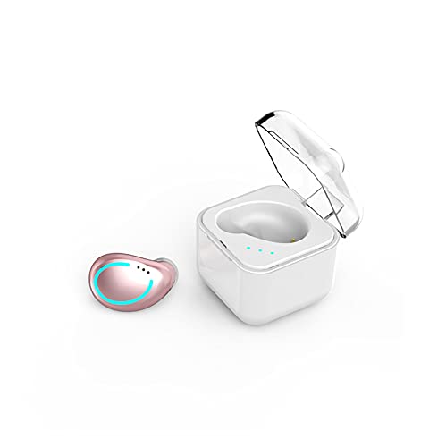 Single Earbud Smallest Invisible Earbuds for Small Ears Mini Bluetooth Earbuds Wireless Hidden Headphones for Work Tiny Discreet Headphones for Android Spy Blue Tooth in-Ear with USB Charging