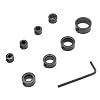 8Pcs Drill Bit Depth Stop Collar Set, Drill Bit Depth Collar Stopper Metal Shaft Screw Collar Include (1/8, 5/32, 13/64, 15/64, 5/16, 25/64, 15/32, 5/8)