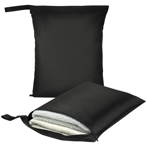 AOOSA 2PCS Bolsa Impermeable Piscina, 40x50cm Laundry Bag con Asa y Cremallera, Bolsas Ropa Sucia Viaje Mojada Piscina, Organizador para Trajes de Baño, Gimnasio y Playa (Negro) - imagen 8