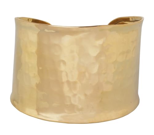 Image of Touchstone Indian Bollywood Desire Brass Base Exotic Workmanship Free Size Cuff Bracelet in Antique Gold Or White Or Copper Tone for Women.