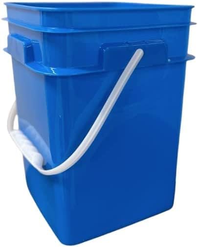 Miniatura 8 de House Naturals 4 galones Balde cuadrado de grado alimenticio con asas y tapa de plástico (Paquete de 3) Fabricado en contenedores de EE. UU.