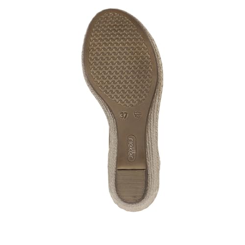 Image of Rieker 624H6 Fanni Women's Wedge Sandals - Lightweight, Comfortable and Supportive - Slip On Sandals with Cushioned Insole and High Wedge for Everyday Stylish Wear