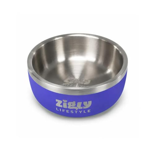Image of Zigly Lifestyle Ultimate Double Walled Dog Bowl Blue - Small