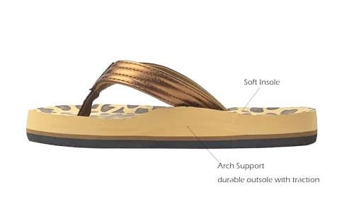 Image of REDVOLUTION Girls Classic Braided Accented Beach Sandals Casual Flip Flop Surfer Girl