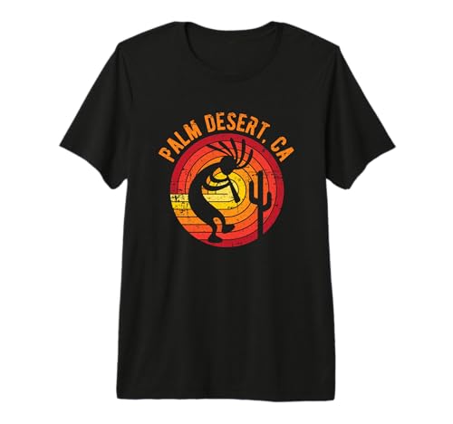 Palm Desert California Dancing Kokopelli Distressed Design Premium Tri-Blend T-Shirt