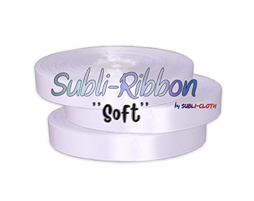 Subli-Ribbon "Soft" Satinband für Sublimation DIY Custom Cloth Fabric Polyester (12 mm x 50 m) Cover