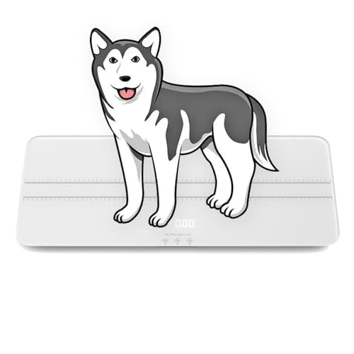 Balance pour chiens LCD max 100 kg avec prise USB et plateau blanc de 68cm