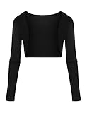 Jäckchen zum kleid Parabler Damen Bolero Kurze Bolerojacke Festlich Jäckchen Langarm Schulterjacke Elegant Strickjacke Blazer Shrug Cardigan,Schwarz,M