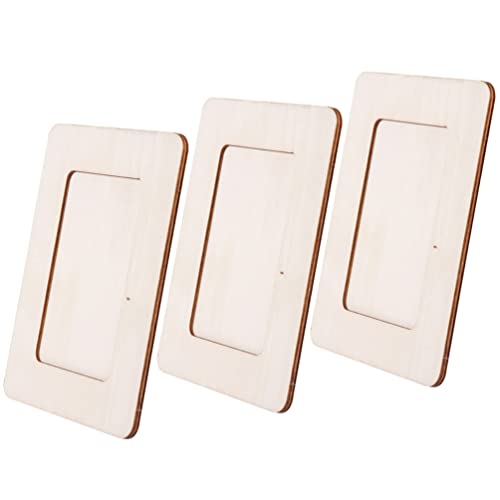 Operitacx Kids Artwork Frame 6 Inches Wooden Picture Frame DIY Craft Kit Kids Art Display for