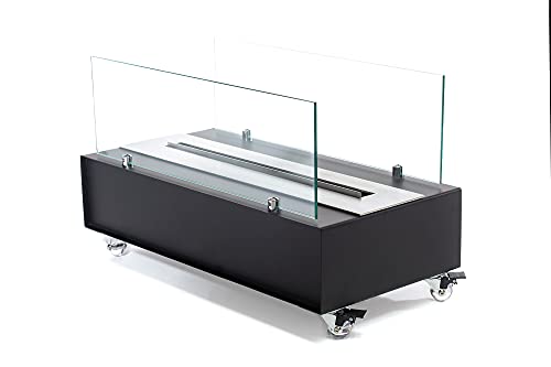 Lareira Ecológica a álcool ou etanol Aço Preta 60cm Q60cm