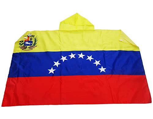 AZ FLAG Bandera de Venezuela 150 x 90 cm, Capa Bandera Venezuelana 100% poliéster con mangas integradas, Body Flag venezuelano