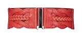 Diseño de cuero trenzado BlackButterfly 7.5 CM Waspie Elástico Vintage Trenzado Hebilla Cinturón (Rojo, ES 38-40)