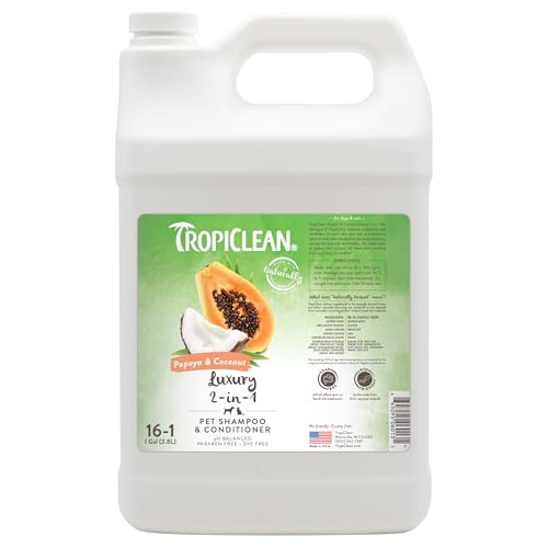 TropiClean 2-in-1 Dog Shampoo and Conditioner, Professional Dog S...