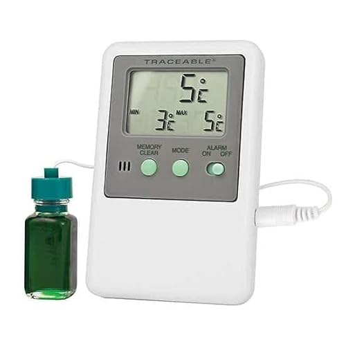 Traceable Fridge/Freezer Digital Thermometer With Calibration; 1 Bottle Probe #TOP4