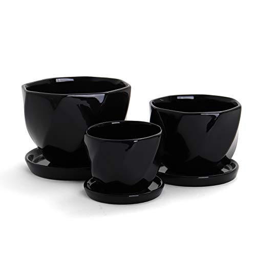 Milltown Merchants Schwarzes Pflanzgefäß-Set – Pflanzkübel für...