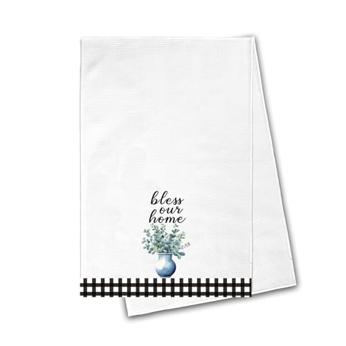 Bless Our Home Towel House Warming Gifts New Home Kitchen Gift Ideas Housewarming Gifts for Women Friends New House Apartment Gift for Homeowners First Time Home Buyers Kitchen Decor Dish Towel