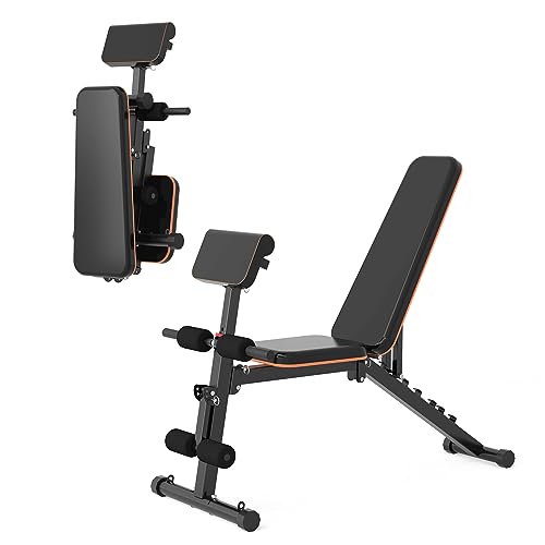Weight Bench for Home Gym, Adjustable and Foldable Weight bench, Multi-purpose Workout Bench, Bench Press Sit up Incline Flat Decline all in 1, Stable Gym Bench for Full Body Exercise