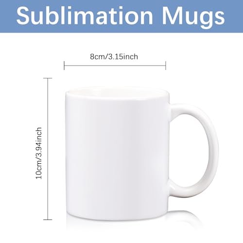 Pack de 12 tazas sublimación 11 oz blancas con asas redondas miniatura 2