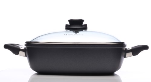 Swiss Diamond 11"X11" 5Qt Square Casserole Pan Hd Nonstick Diamond Coated Aluminum Includes Lid Dishwasher/Oven Safe #TOP2