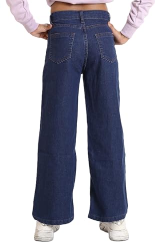 Image of ADBUCKS Stretchable Denim Fabric High Rise Straight Fit Jeans for Girls