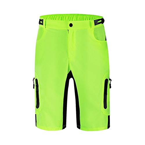Lilychan Mens Mtb Mountain Bike Short Quick Dry Lightweight Work Golf Casual Shorts 7 Pockets (Fluorescent Green, X-Large)-C #TOP1