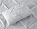 Chezmoi Collection Sydney Full Size Comforter Set - 7-Piece Pintuck Bedding - Light Gray, Elegant Lightweight Pinch Pleat Comforter with Decorative Pillows Bed Set for All Season