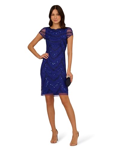 Image of Adrianna Papell Womens Beaded Cocktail Dress
