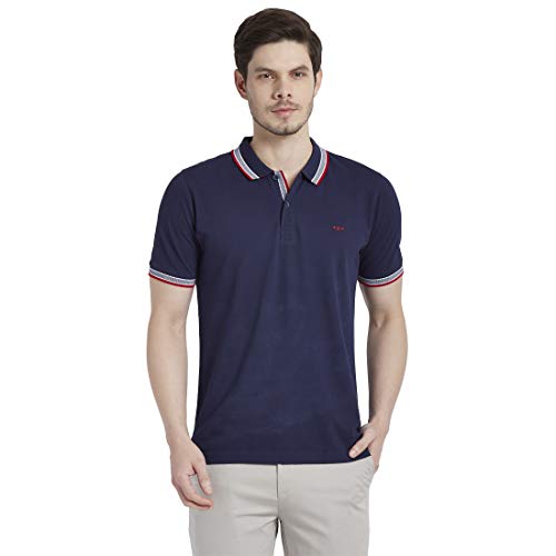 Image of Colorplus Men's Pure Cotton Solid Pattern Tailored Fit Polo Neck Half Sleeve Casual T-Shirt