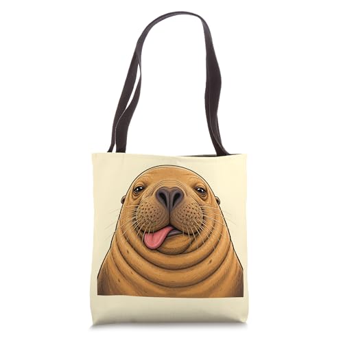 Funny Sea Lion Blep Tongue Out Cute Tote Bag