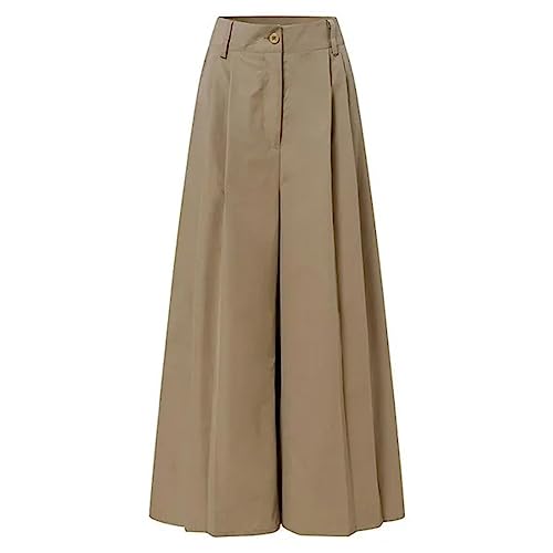 Women Wide Leg Pant Summer Casual Solid Comfy Button Stylish Baggy Trousers Office Business Loose Pants with Pockets4