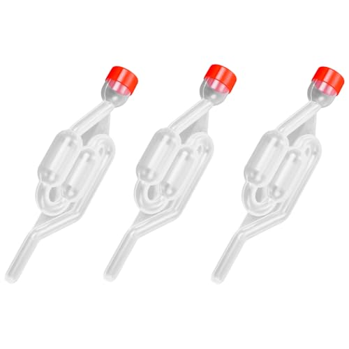 BGENHPON 3 Sets Twin Bubble Fermentation Airlock Premium Brewing Airlocks for Home Beer Wine and Pickle Making with Non Return Valves Essential Fermentation Kit Accessory